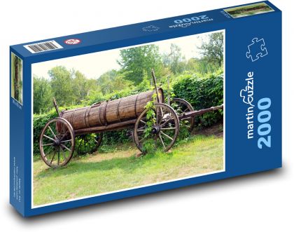 Historisches Auto - Garten, Dorf - Puzzle - 2000 Teile