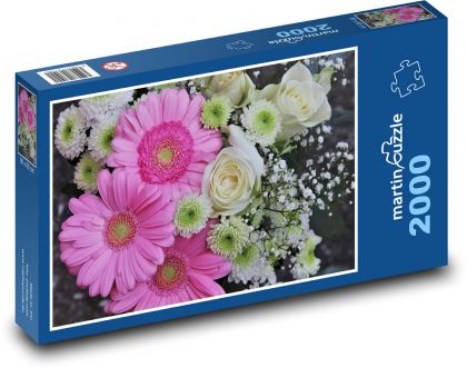 Bouquet - romance, roses - Puzzle 2000 pieces, size 90x60 cm 