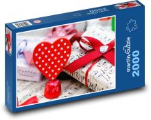 Dárky - srdce, noty Puzzle 2000 - 90x60 cm