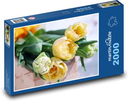 Žlté tulipány - kvety, kytice - Puzzle 2000 dielikov, rozmer 90x60 cm 