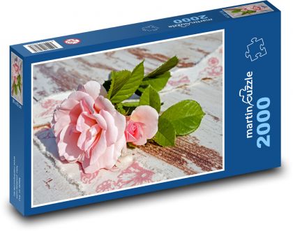 Ružové ruže - romantika, láska - Puzzle 2000 dielikov, rozmer 90x60 cm 