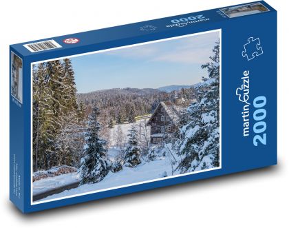 Haus im Wald - Winter, Zug - Puzzle - 2000 Teile