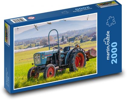 Traktor - starožitné auto, retro - Puzzle 2000 dílků, rozměr 90x60 cm