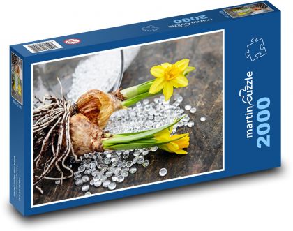 Yellow daffodils - spring flowers, flower - Puzzle 2000 pieces, size 90x60 cm 