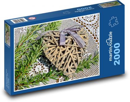 Srdce - milovat, romantika  - puzzle 2000 dílků