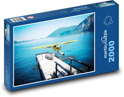 Seaplane - lake, mountains - Puzzle 2000 pieces, size 90x60 cm 