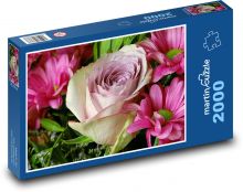 Fialové květy - růže, květina Puzzle 2000 dílků - 90 x 60 cm
