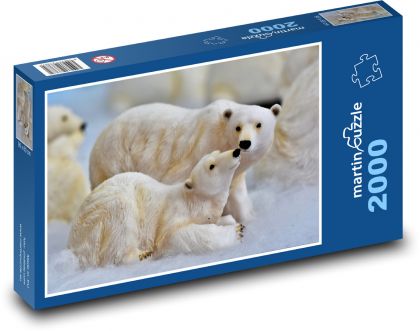 Vánoční dekorace - lední medvědi, vánoce - puzzle 2000 dílků