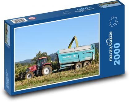 Ciągnik - kukurydza, zbiory - Puzzle 2000 elementów, rozmiar 90x60 cm