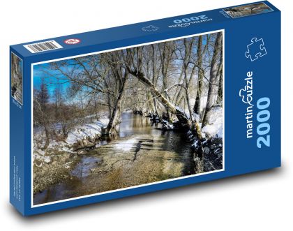 Bäume - Schnee, Fluss - Puzzle - 2000 Teile