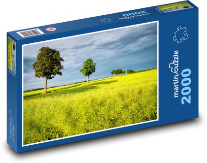 Pole rzepaku - przyroda, drzewa - Puzzle 2000 elementów, rozmiar 90x60 cm