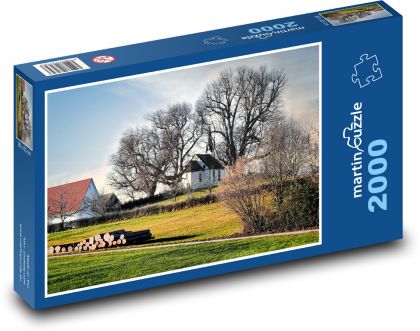 Fields - trees, villages - Puzzle 2000 pieces, size 90x60 cm 
