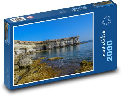 Jaskinie morskie - skały, morze - Puzzle 2000 elementów, rozmiar 90x60 cm