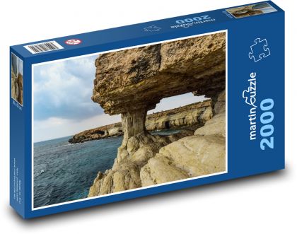 Mořské jeskyně - pobřeží, skály - Puzzle 2000 dílků, rozměr 90x60 cm