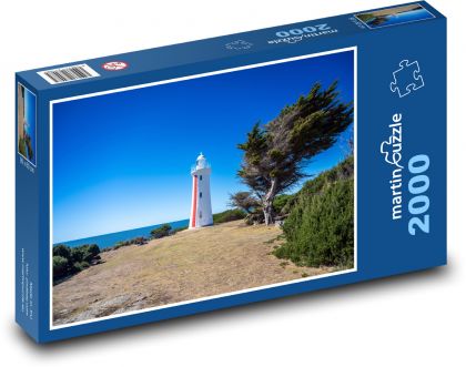 Maják - pobřeží, stromy - Puzzle 2000 dílků, rozměr 90x60 cm
