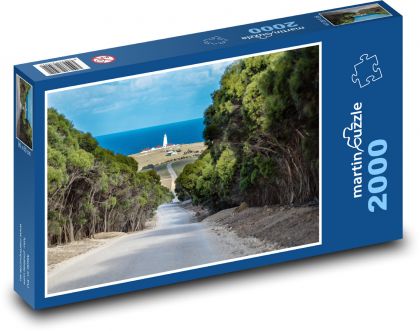 Lighthouse - road, ocean - Puzzle 2000 pieces, size 90x60 cm 