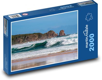 Beach - cliffs, waves - Puzzle 2000 pieces, size 90x60 cm 