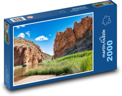 Lake - mountain, rock formations - Puzzle 2000 pieces, size 90x60 cm 