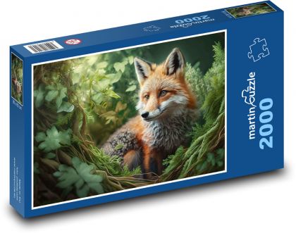 Liška - lesní zvíře, mládě - Puzzle 2000 dílků, rozměr 90x60 cm