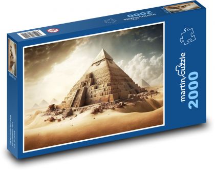 Pyramida - stavba, Egypt  - Puzzle 2000 dílků, rozměr 90x60 cm