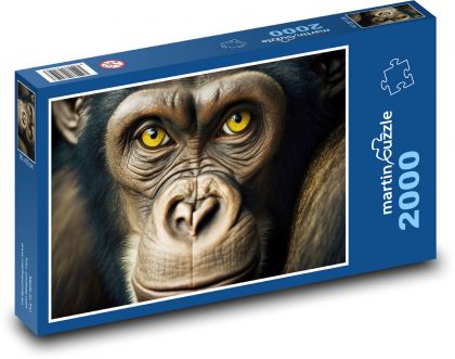 Opice - zvířecí portrét, oči - Puzzle 2000 dílků, rozměr 90x60 cm