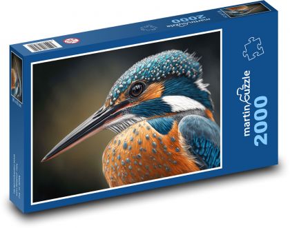 Ledňáček - bird portrait, animal - Puzzle 2000 pieces, size 90x60 cm 