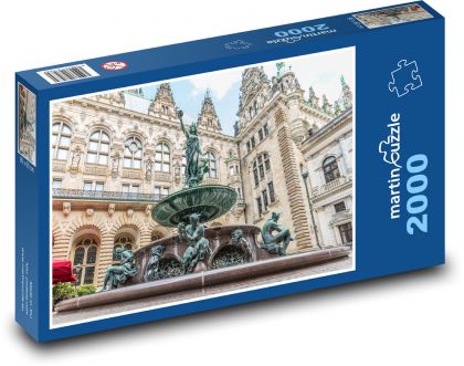 Hamburg - Town Hall, Fountain - Puzzle 2000 pieces, size 90x60 cm 