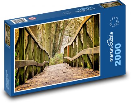 Holzbrücke - Straße, Park - Puzzle - 2000 Teile