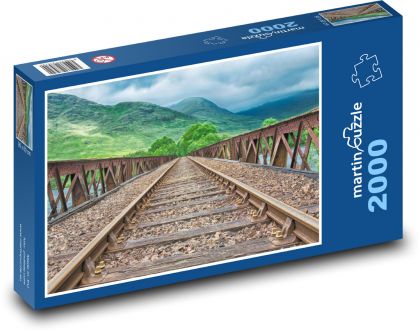 Tory kolejowe - linie kolejowe, tory kolejowe - Puzzle 2000 elementów, rozmiar 90x60 cm