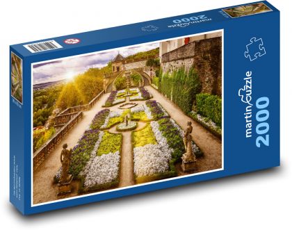 Záhrada - park, kvety - Puzzle 2000 dielikov, rozmer 90x60 cm 