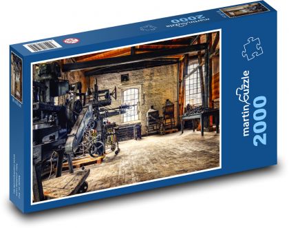 Retro dílna - továrna, výroba - puzzle 2000 dílků