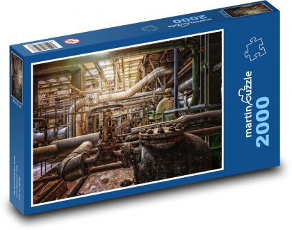Továreň - budova, trubica - Puzzle 2000 dielikov, rozmer 90x60 cm 