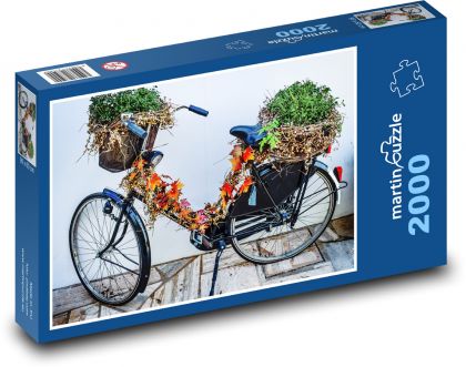 Rower - kosz ziołowy, dekoracja - Puzzle 2000 elementów, rozmiar 90x60 cm