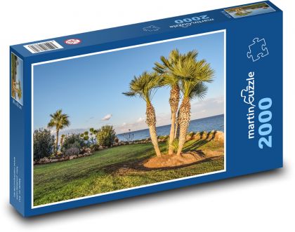Palmy - záhrada pri mori, príroda - Puzzle 2000 dielikov, rozmer 90x60 cm 