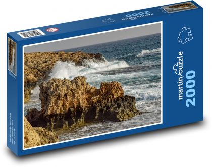 Rocky coast - waves, sea - Puzzle 2000 pieces, size 90x60 cm 