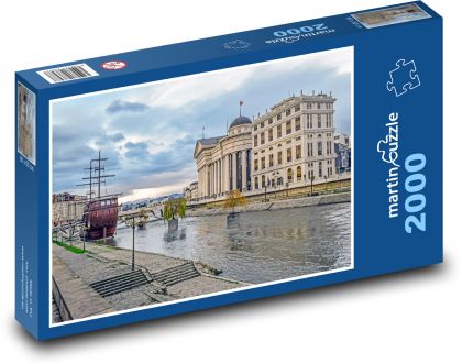 Skopje - Severné Macedónsko, mesto - Puzzle 2000 dielikov, rozmer 90x60 cm 