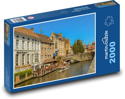 Belgie - kanál, řeka - Puzzle 2000 dílků, rozměr 90x60 cm