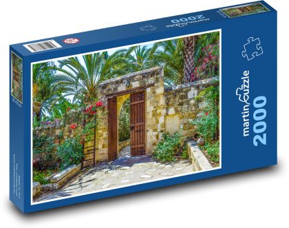 Brána - kláštor, záhrada - Puzzle 2000 dielikov, rozmer 90x60 cm 