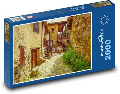 Kakopetria - Kypr, ulice - Puzzle 2000 dílků, rozměr 90x60 cm