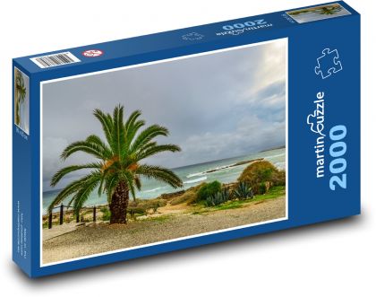 Palm on the coast - clouds, sky - Puzzle 2000 pieces, size 90x60 cm 
