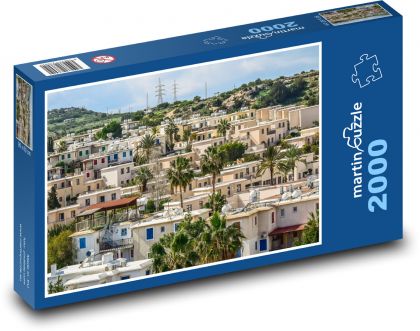 Kypr - domy, stavby - puzzle 2000 dílků