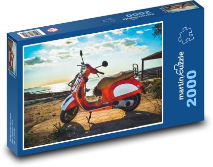 Roter Roller, Meer - Puzzle - 2000 Teile