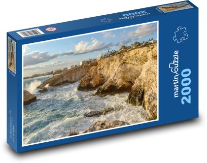 Skalnaté pobřeží - moře, skály - Puzzle 2000 dílků, rozměr 90x60 cm