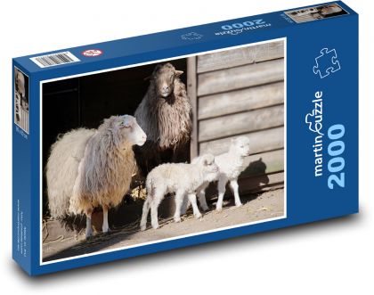 Ovce - dobytek, jehňata - Puzzle 2000 dílků, rozměr 90x60 cm