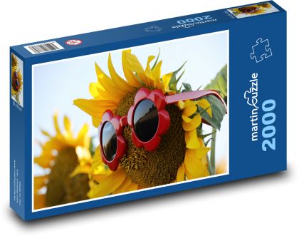 Sonnenblumen - Blumen, Sonnenbrillen - Puzzle - 2000 Teile