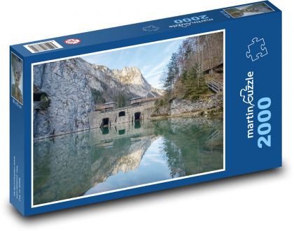Vodní elektrárna - hory, Alpy - Puzzle 2000 dílků, rozměr 90x60 cm