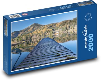 Lake - pier, mountains - Puzzle 2000 pieces, size 90x60 cm 