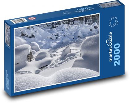 Zimná krajina - les, sneh - Puzzle 2000 dielikov, rozmer 90x60 cm 