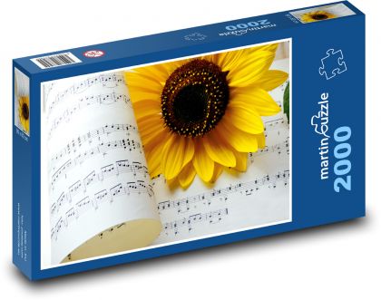 Slunečnice - letní písně, noty - Puzzle 2000 dílků, rozměr 90x60 cm