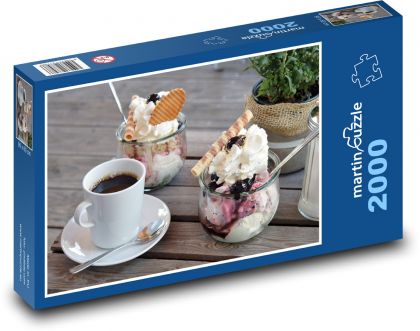 Zmrzlinový pohár - káva, dezert - Puzzle 2000 dielikov, rozmer 90x60 cm 